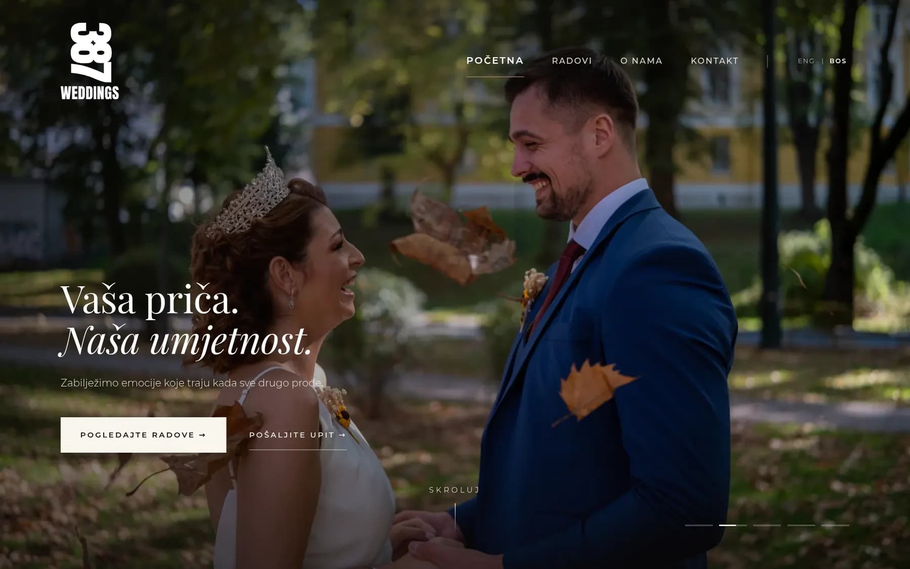 The studio's home page.