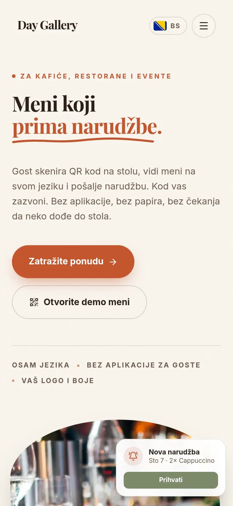 The home page on a phone.