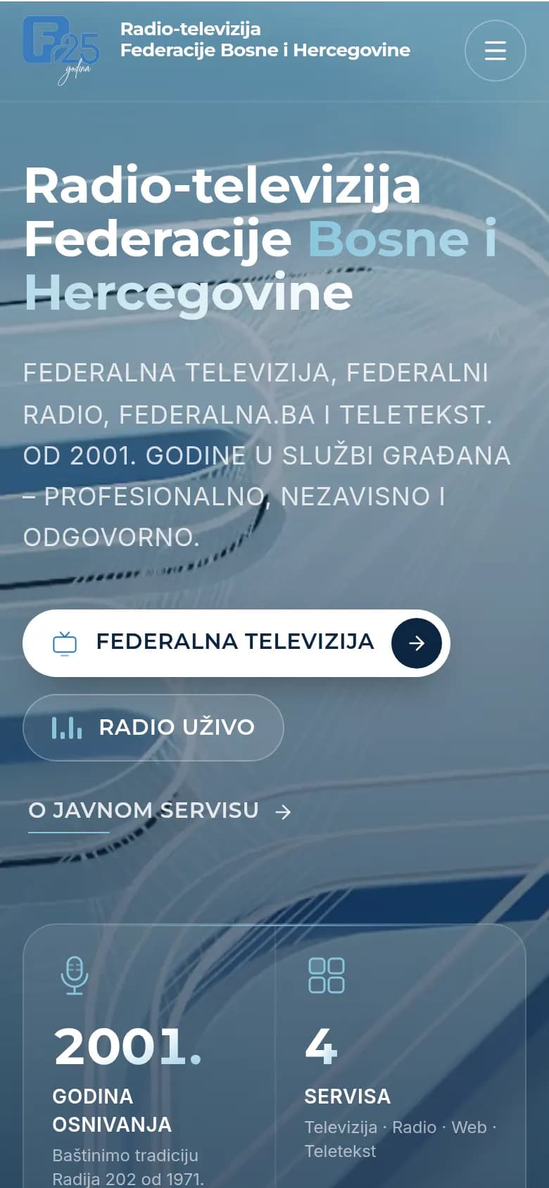 The home page on a phone.