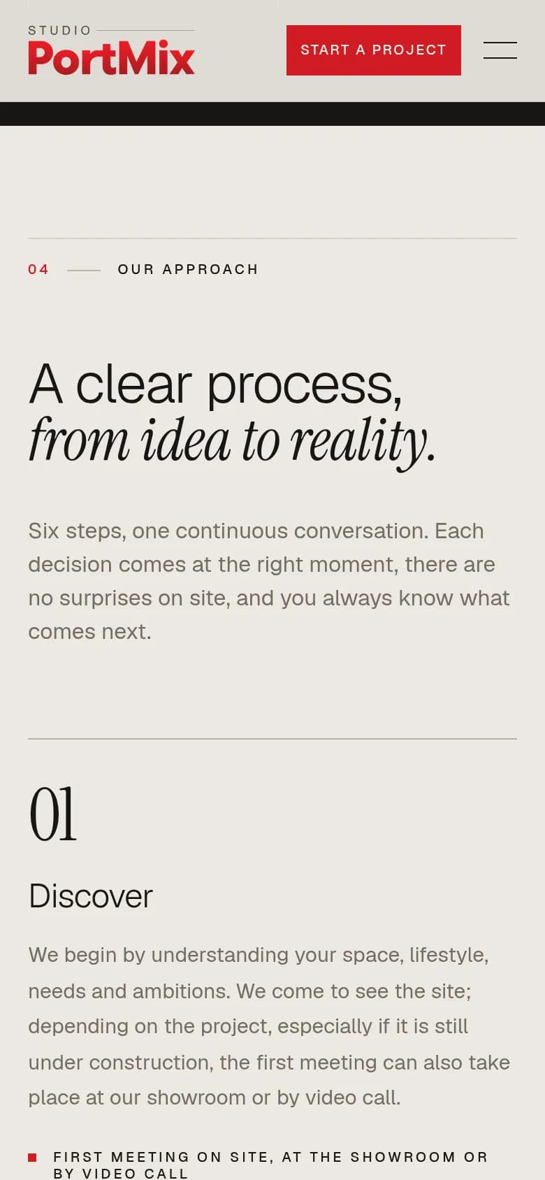The process on a phone.