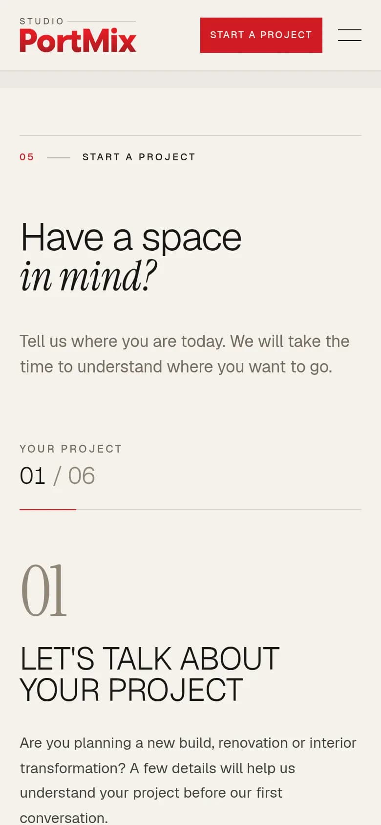 The questionnaire on a phone.