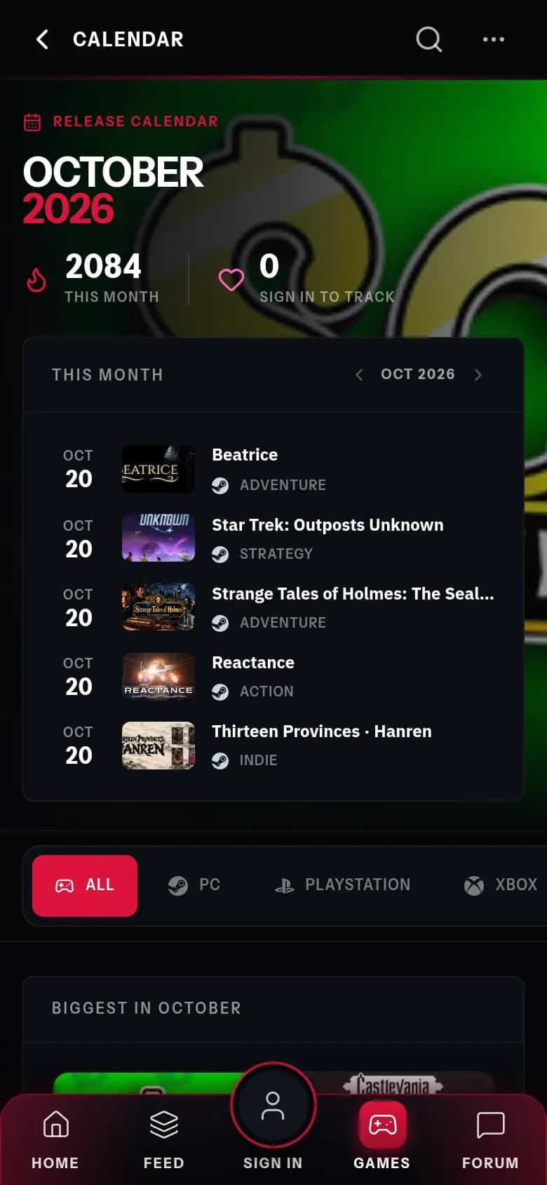 The calendar on a phone.
