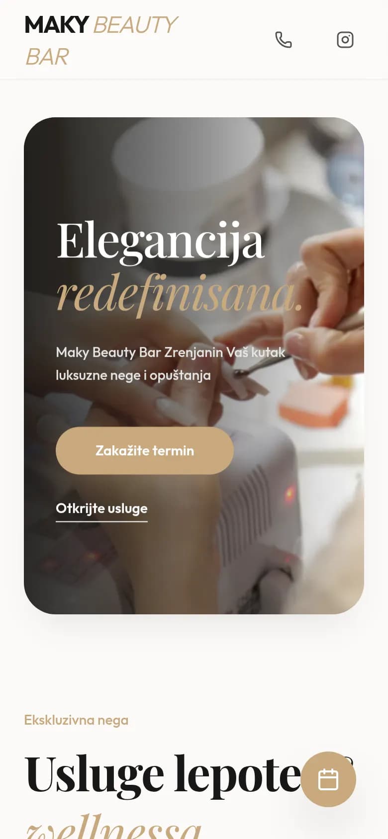Naslovna na telefonu.