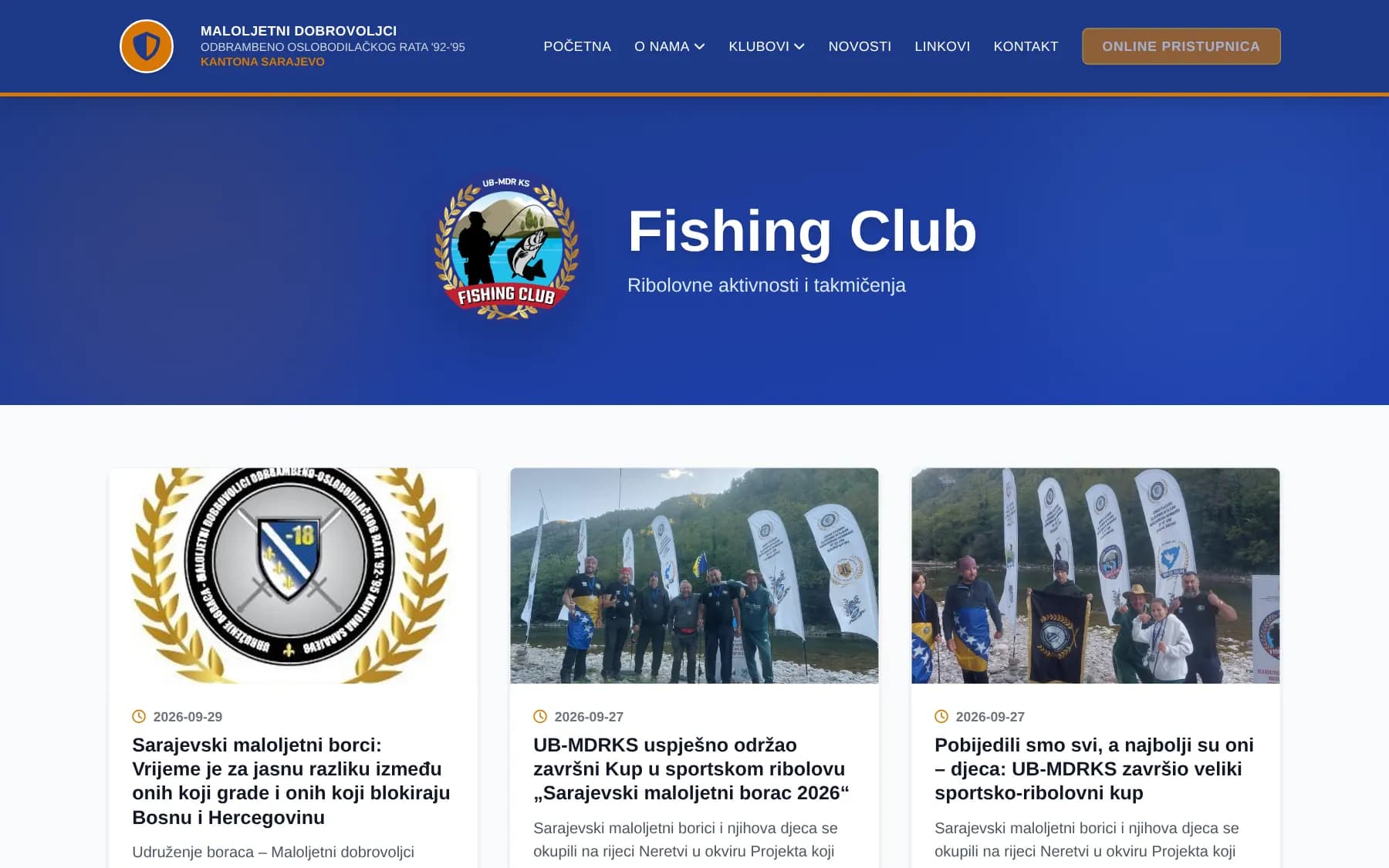 Stranica kluba: ribolovni klub.