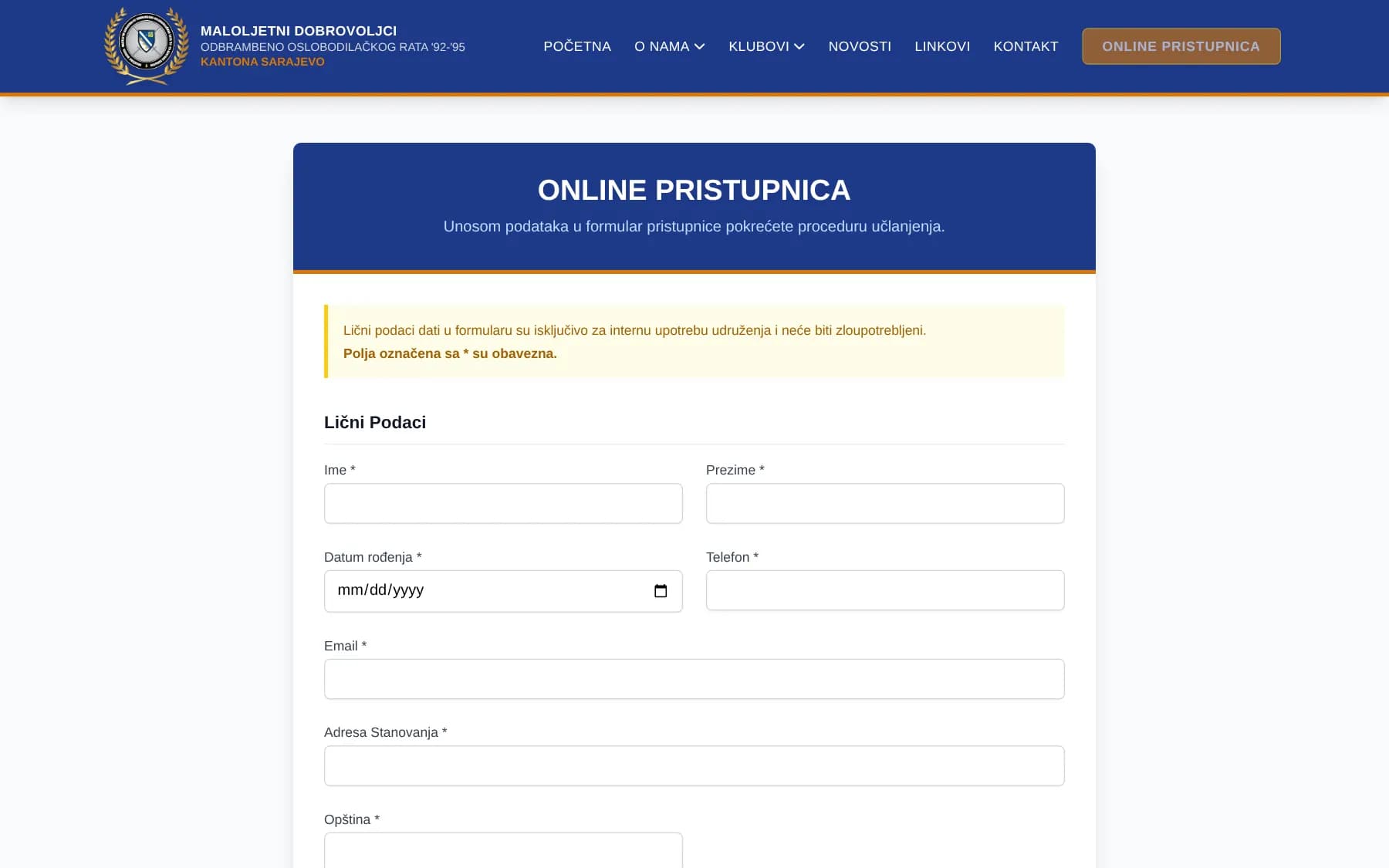 Online pristupnica.