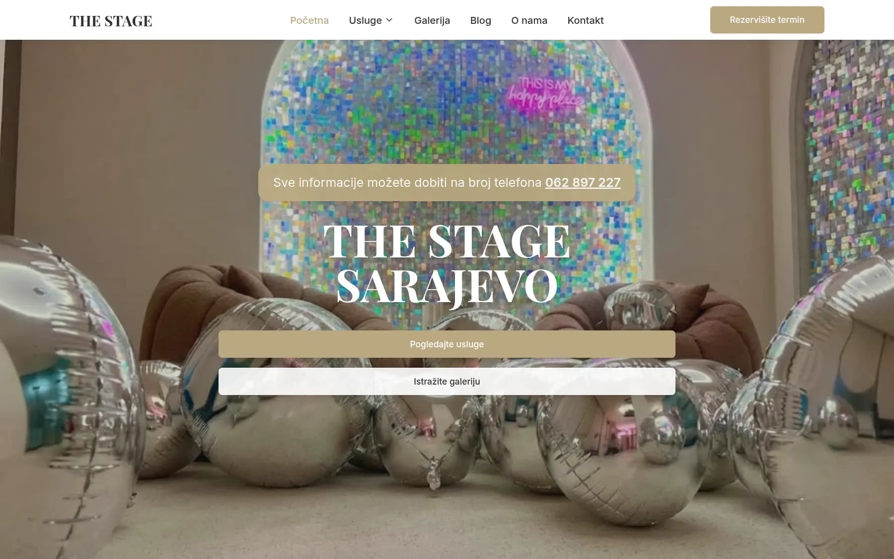 The venue's home page.